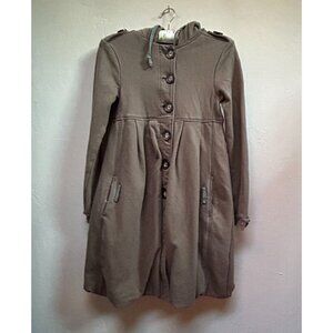 Anthropologie Millard Fillmore Womens XS Hooded Jacket Button Front Brown Cotton